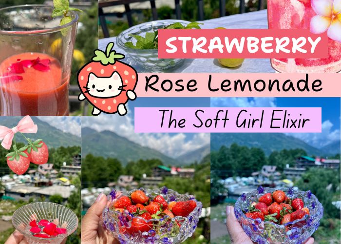 Strawberry rose lemonade