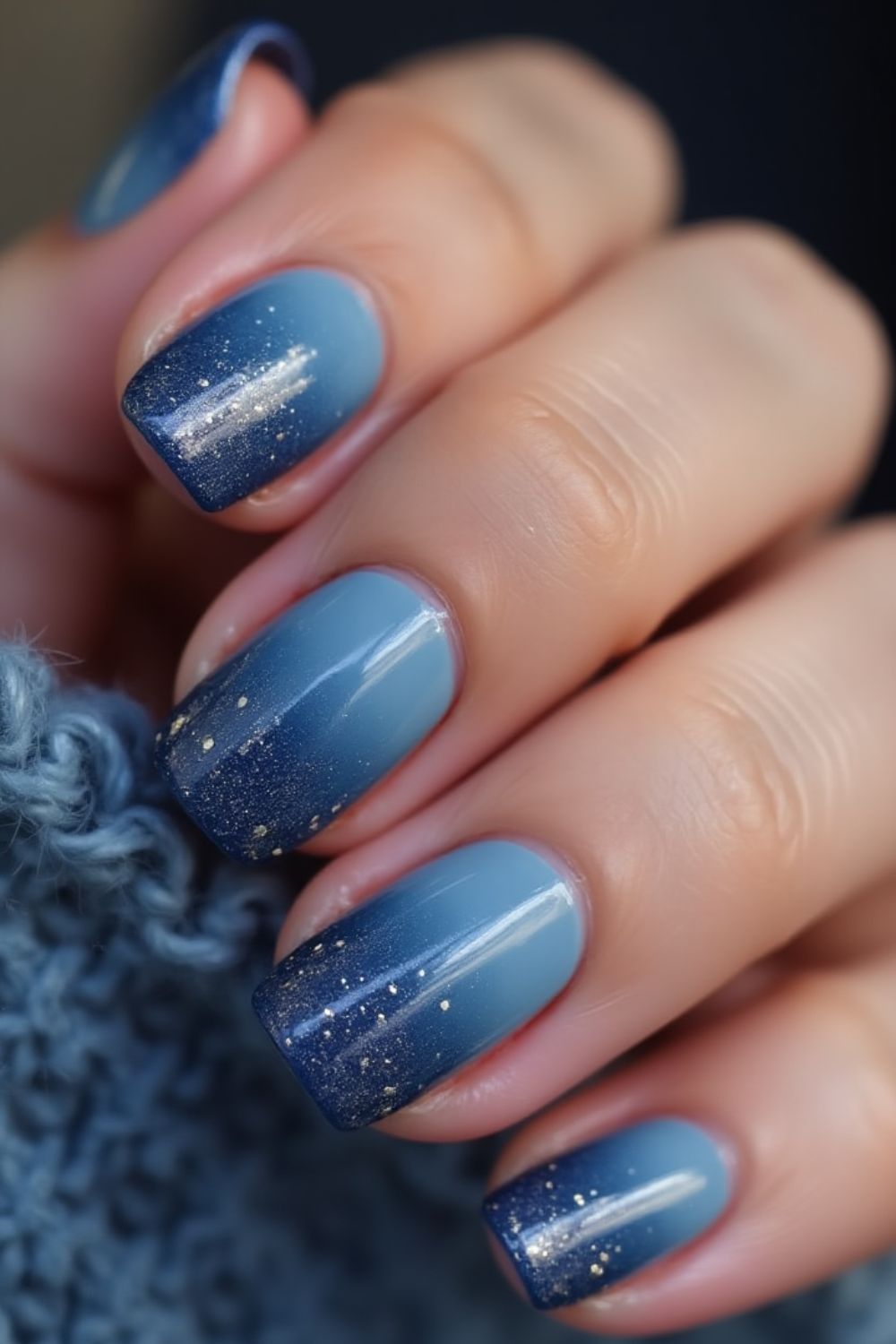 winter blue nails