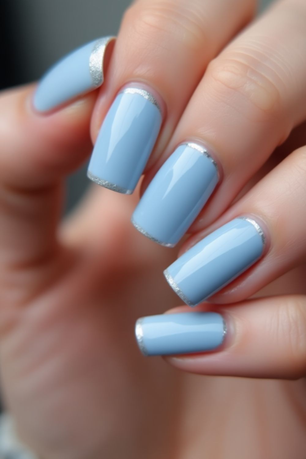 winter blue nails