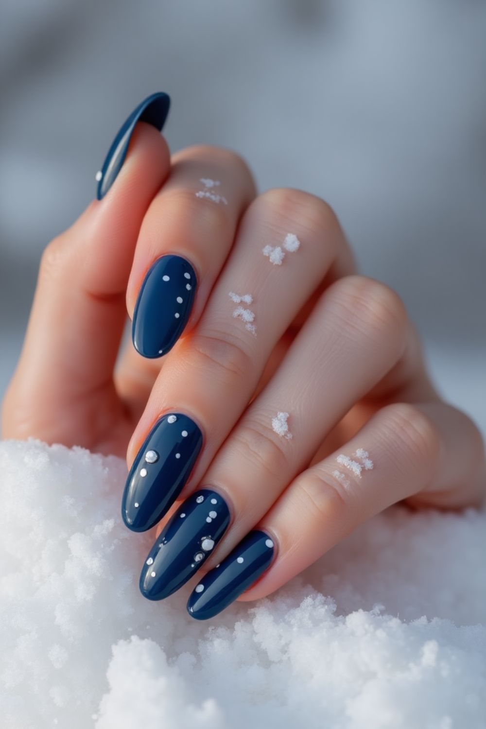 winter blue nails