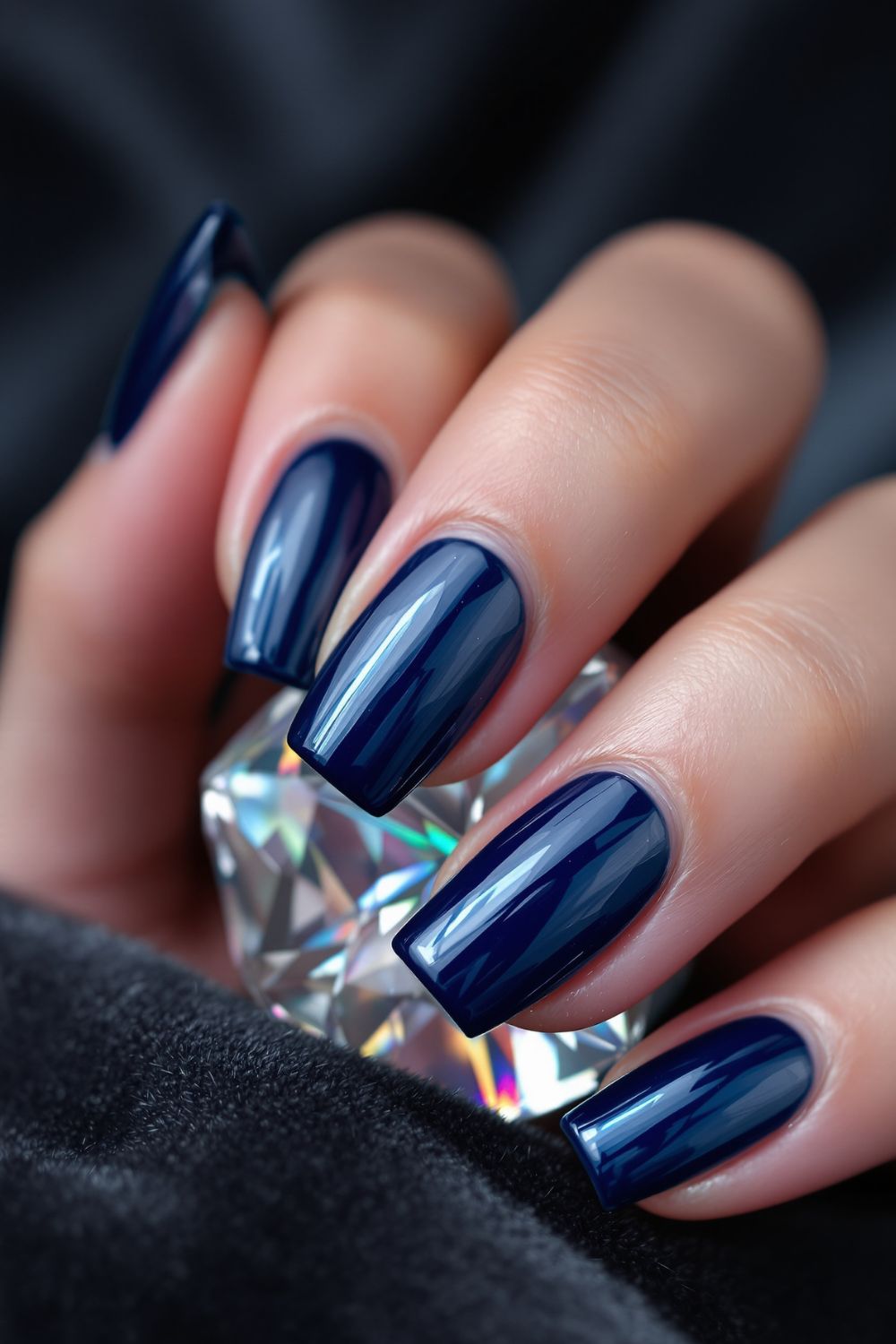 winter blue nails