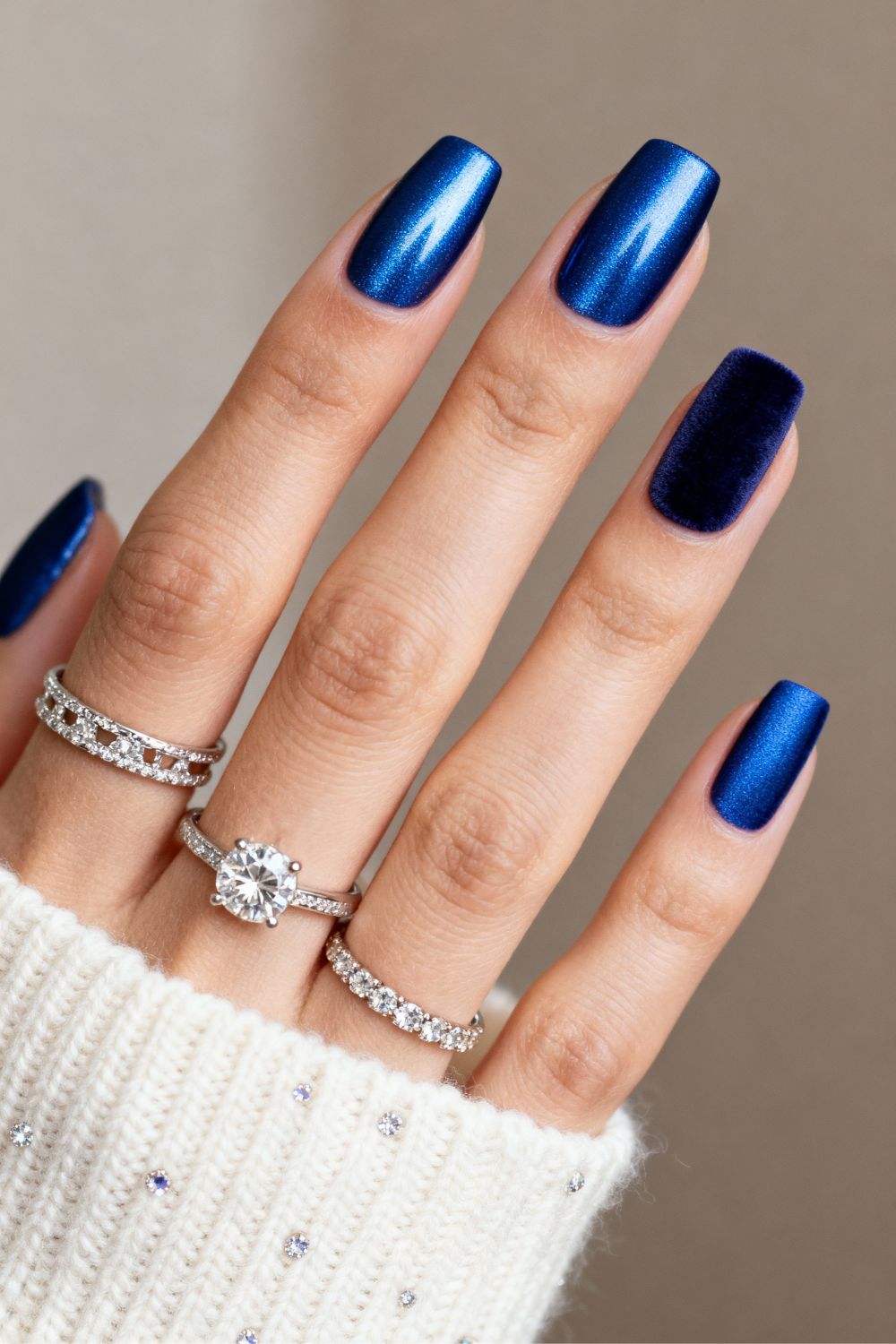 winter blue nails