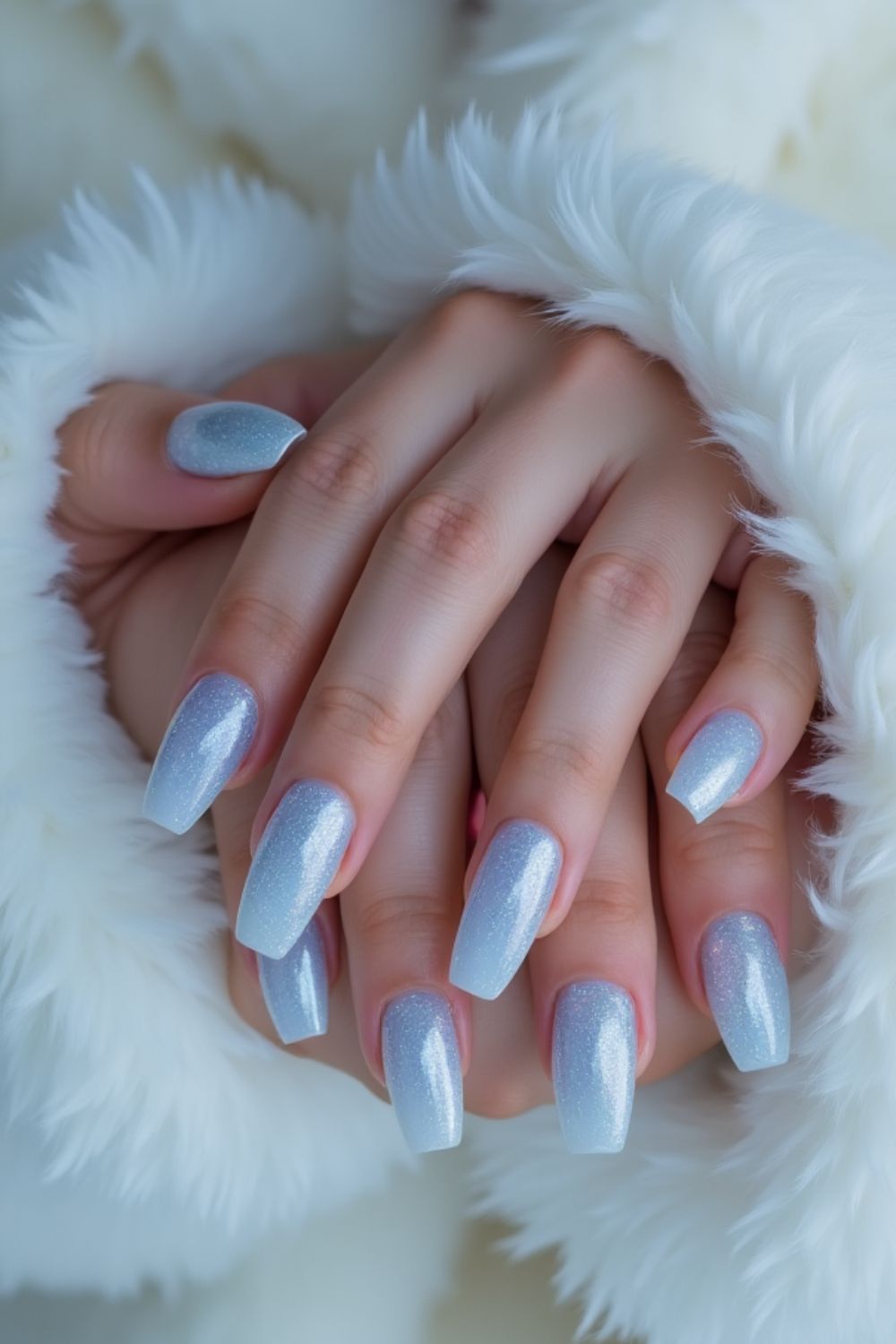 winter blue nails