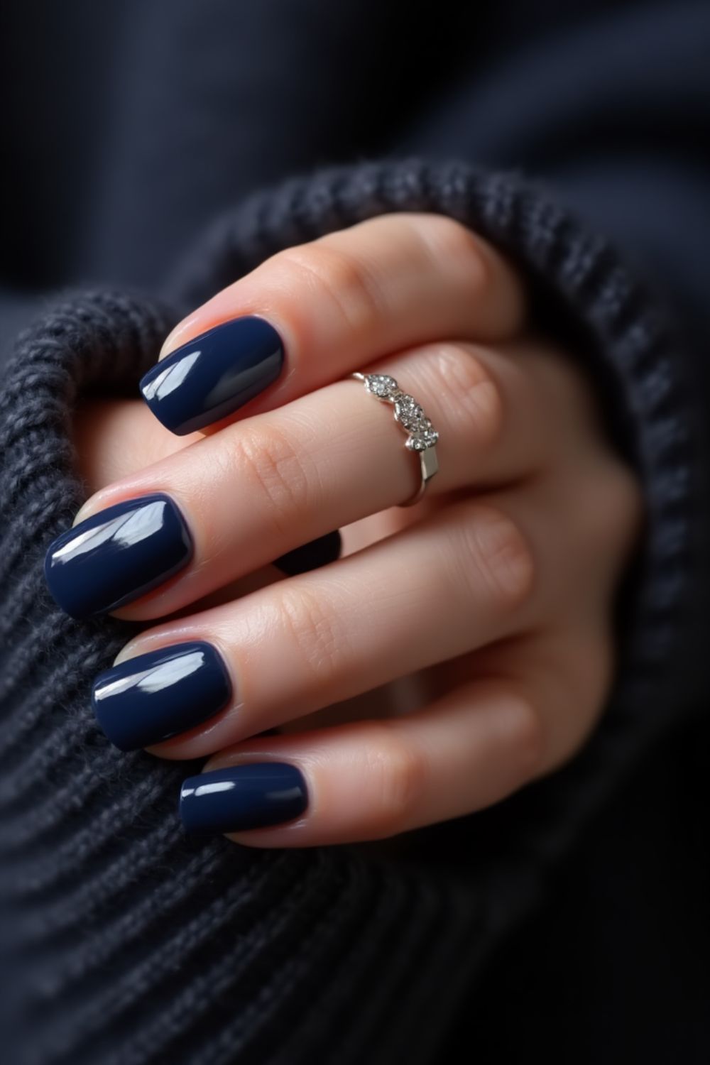 winter blue nails